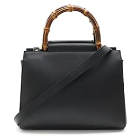 Gucci-Gucci Nimfair Small Bamboo Handbag-Black