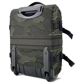 Christian Dior-Christian Dior Camouflage Canvas Suitcase-Black,Green