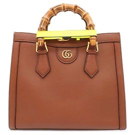 Borsa Tote Gucci Diana Small Bamboo Handle Marrone