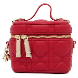 Christian Dior-Christian Dior Cannage Vanity Micro Shoulder Bag-Red