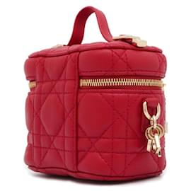 Christian Dior-Christian Dior Cannage Vanity Micro Shoulder Bag-Red