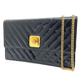 Borsa a spalla Chanel V-Stitch Chevron Nero