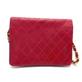 Chanel-Bolsa de ombro de couro vermelho bicolor Chanel-Vermelho