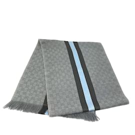 Gucci-Xale de lã Gucci em cinza-Marrom