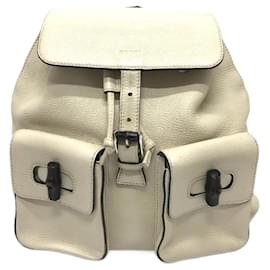 Gucci Bamboo Backpack White