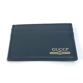 Gucci Black Leather Card Case Black