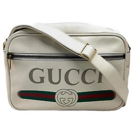 Bolsa de ombro de couro branco Gucci Branco