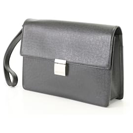 Louis Vuitton-Louis Vuitton Taiga Selenga Aldwaz Leather Pouch-Grey