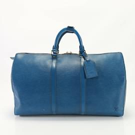 Louis Vuitton-Louis Vuitton Epi Keepall 50 Toledo Blue Leather Bag-Blue