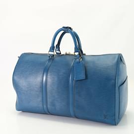 Louis Vuitton-Louis Vuitton Epi Keepall 50 Toledo Blue Leather Bag-Blue