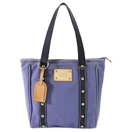 Louis Vuitton-Louis Vuitton Antigua Cabas MM Blue Shoulder Bag-Blue