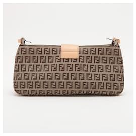 Fendi-Fendi Zucchino FF Hardware Mamma Bucket Bag-Brown
