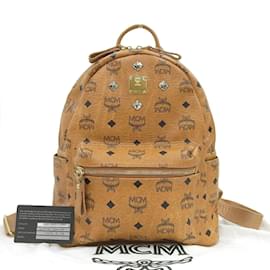 MCM-MCM Leather Backpack in Camel-Brown,Camel