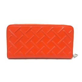 Bottega Veneta Orange Leather Long Wallet Orange