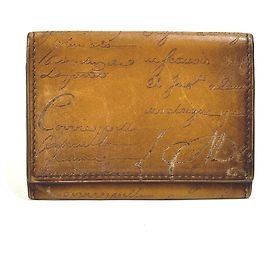 Berluti Cali Graffiti Card Case Brown