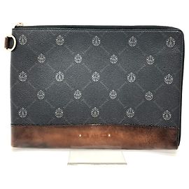 Berluti E1129 Black Leather Clutch Bag Black