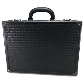 Bottega Veneta Intrecciato Briefcase Black