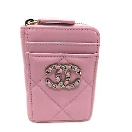 Monedero de cuero rosa Chanel Rosa