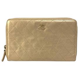 Chanel CC Mark Gold Long Wallet Golden