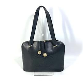 Chanel-Sac à épaule en cuir noir Chanel-Noir