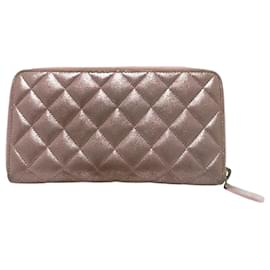 Chanel-Chanel A80003 CC Marque Zip Autour Long Portefeuille-Rose