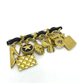 Chanel-Broche Vintage Dourada Icone da Chanel-Dourado