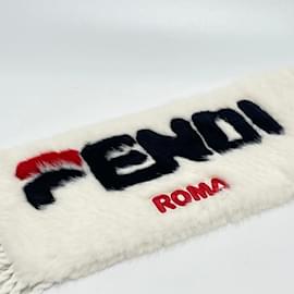 Fendi-Fendi FNG477 Logo Phila Collaboration Scarf-White