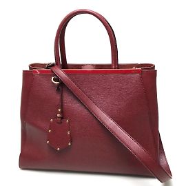 Fendi 8BH250 Red Leather Handbag Red