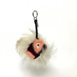 Fendi-Fendi 7AR390 Bag Bugs Key Holder Charm-Beige