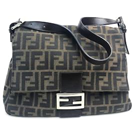 Fendi-Fendi Zucca FF Pattern Shoulder Bag-Brown