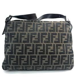 Fendi-Fendi Zucca FF Pattern Shoulder Bag-Brown