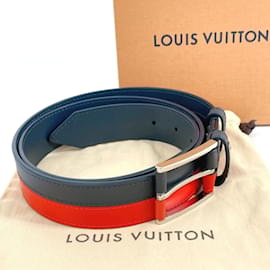 Louis Vuitton-Louis Vuitton Santur America's Cup 2017 Belt-Red,Navy blue