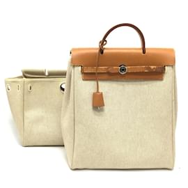 Hermès-Sac à dos 2WAY en cuir beige Hermes-Beige