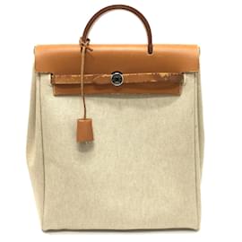 Hermès-Hermes Beige Leather 2WAY Backpack-Beige