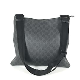 Gucci-Gucci 162904 GG Supreme Shoulder Crossbody Bag-Black