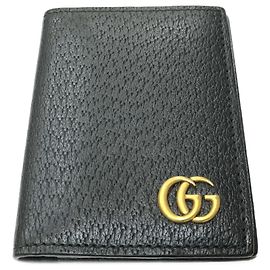 Gucci Black Leather Card Case Black