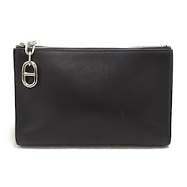 Hermès-Hermes Zip Ango PM Black Pouch-Black