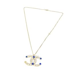 Chanel-Chanel Gold Plated CC Mark Chain Necklace-Golden