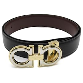 Salvatore Ferragamo-Salvatore Ferragamo Black Leather Belt-Black
