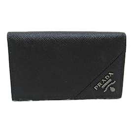 Prada-Prada Black Safiano Leather Card Wallet-Black