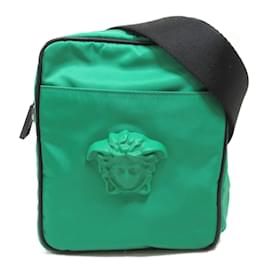 Versace-Bolsa de ombro de nylon verde Versace-Verde