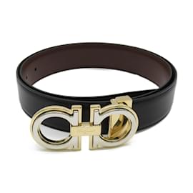 Salvatore Ferragamo-Salvatore Ferragamo Black Leather Belt-Black