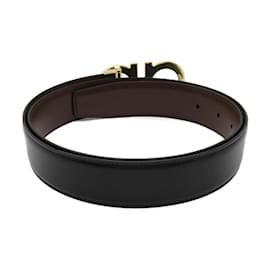 Salvatore Ferragamo-Salvatore Ferragamo Black Leather Belt-Black