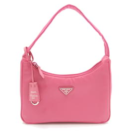 Prada-Sac à épaule en nylon rose Prada-Rose