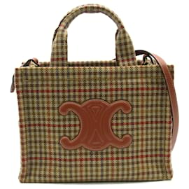 Céline-Celine Molle Kabatais Tote Bag-Brown