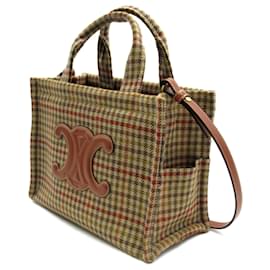 Céline-Celine Molle Kabatais Tote Bag-Brown