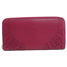 Cartera larga de cuero burdeos Tod's Burdeos