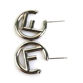 Fendi-Fendi Silver Stud Earrings-Silvery
