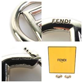Fendi-Fendi Silver Stud Earrings-Silvery