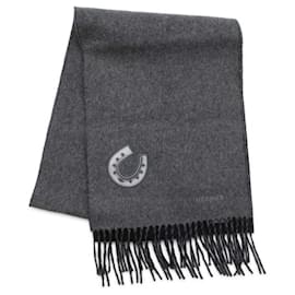 Hermès-Hermes Lucky Cashmere Horseshoe Stole-Brown,Black